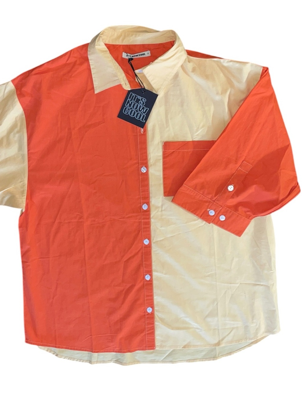 Its Now Cool X Revolve Vaca Shirt Oversized Button Up Coverup Top M NWT - Picture 3 of 7
